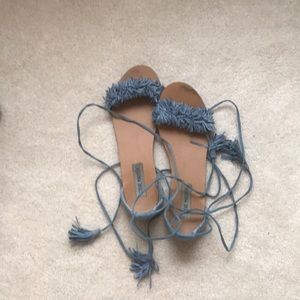 Light blue lace up Steve Madden Sandals